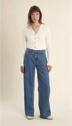 Molly Bracken Wijde jeans met hoge taille