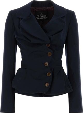 Vivienne Westwood Drunken Tailored Jacket - Dames - Blazers - Blauw - M - Wol - Jassen