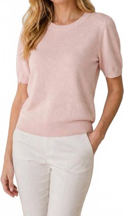 Vince Wool & Cashmere Blend Short Sleeve Sweater In Pink
