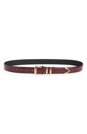 Favorite Daughter The Jordan Leather Belt in Deep Red at Nordstrom, Size Small