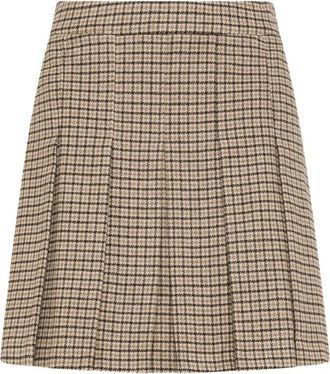 Seventy Gonna in pied-de-poule cardato - Dames - Korte rokken - Beige - S - Rokken