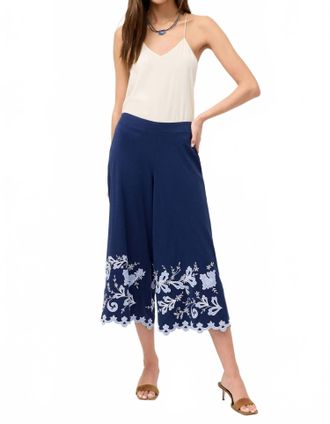 Johnny Was Addeline Knit Culotte Pant In Navy