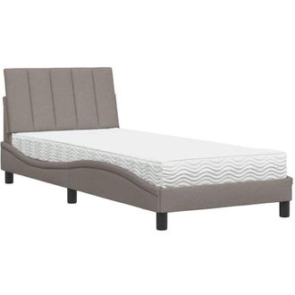 vidaXL Cama Con Colch&oacute;n Tela Gris Taupe 90x200 Cm Vidaxl