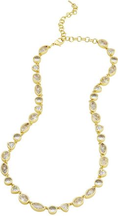 Savvy Cie Jewels Gold Plated Cz Tennis Necklace Necklace