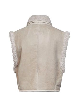 Isabel Marant Womens Sheepskin Vest Alime-Gf Ecru Lambskin Bomber Jackets