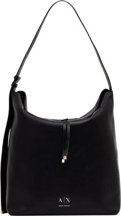 A|X Armani Exchange Hobo Bag - Dames - Schoudertassen - Zwart - ONE Size - Leer - Tassen