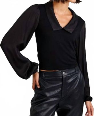 Bella Dahl Collared Satin Top In Black
