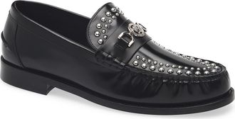 Versace Medusa 95 Studded Loafer in Black-Palladium at Nordstrom, Size 10.5Us