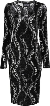Versace Jeans Couture Zwarte Jurk voor Vrouwen - Dames - Casual kleedjes - Zwart - XS - Polyester - Kleedjes