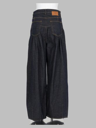 Ganni Corset Waist Textured Denim Jeans - Blue