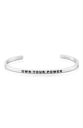 Mantra Own Your Power, Know Your Worth bracelet in Silver at Nordstrom