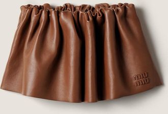 Miu Miu Plong&eacute; nappa leather miniskirt