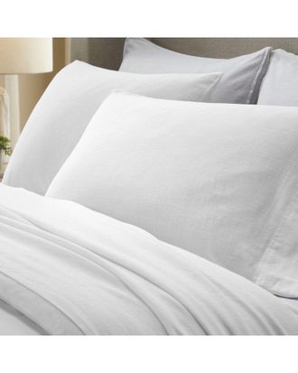 Superior Chloe 100% Cotton Linen Texture Vintage Wash Solid Percale Pillowcase Set