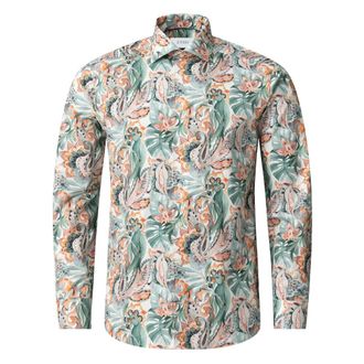 Eton Parrot Motif Signature Twill Shirt - male - Eton - Casual Shirts - Multicolor - 2XL - Shirts