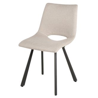 Koketto Home Silla tapizada beige con patas de metal negro
