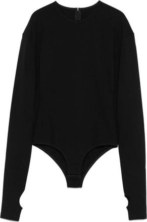Maison Margiela Zwarte ritssluiting lange mouw top - Dames - Bodies - Zwart - XS - Tops