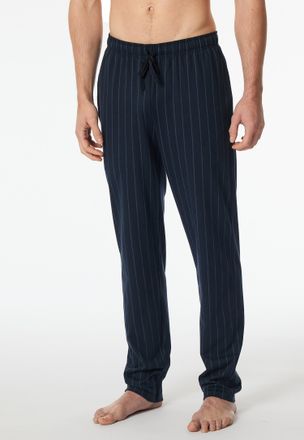 Schiesser Pyjamahose SCHIESSER Mix + Relax, Herren, Gr. 58, N-Gr, blau (804, blau), Single Jersey, Obermaterial: 100% Baumwolle, lang, Hosen Pyjamahose, gestrei