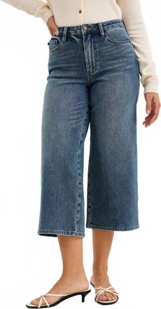 Judy Blue High Waisted Dottie Wide Crop Jeans In Blue