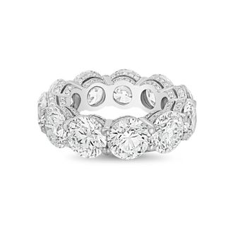 Diana M. Jewels 14kt white gold 13.00cts Lab-Grown Round Diamond Eternity Band with Micro Pav&eacute;
