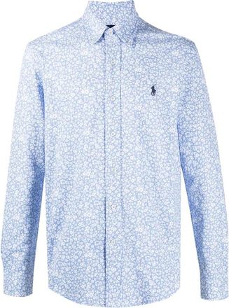 Ralph Lauren Casual Bloemenshirt - Heren - Casual Overhemden - Blauw - 2XL - Overhemden