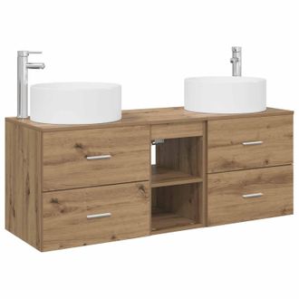 vidaXL Juego De Muebles De Ba&ntilde;o 3 Uds. Roble Artisan Vidaxl
