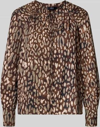 Mango Regular Fit Bluse mit Schlüsselloch-Ausschnitt Modell STEFI in Dunkelbraun, Größe XL