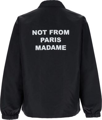 Dr&ocirc;le de Monsieur Mens Jacket La Veste Slogan Black Nylon Coat