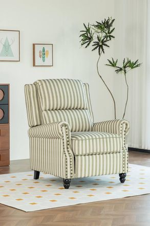 Living and Home Single Sofa Recliner Chair Armchair with Footrest in Green