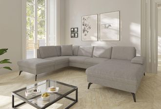 Sit&more Wohnlandschaft »Morris Jubi U-Form, B: 300 cm« mit Armteilfunktion & 1 Zierkissen, optional Bettfunktion