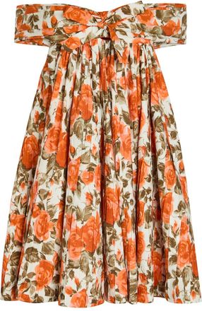 Chlo&eacute; Floral-print Cotton Mini Dress - Orange - 34 (UK6 / XS)