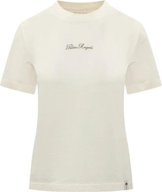 Palm Angels T-shirt met ronde hals - Dames - T-shirts - Wit - M - Tops