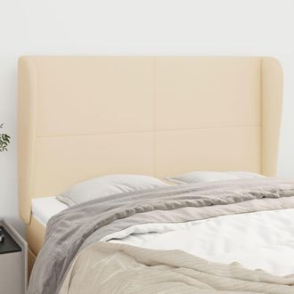 vidaXL Cabecero Con Orejas De Tela Color Crema 147x23x118/128 Cm Vidaxl