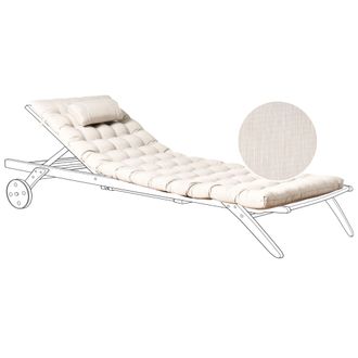 Beliani Beliani - Coj&iacute;n Para Tumbona Con Reposacabezas Resistente A Los Rayos Uv Beige Claro Cesana