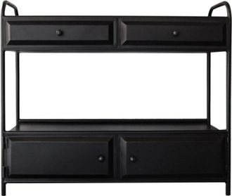 Decoclico Consola de metal negro mate con 4 cajones