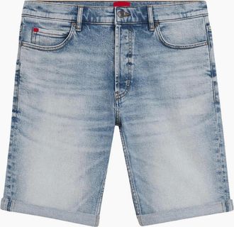 HUGO BOSS Mens HUGO 634/S Blue Denim Shorts