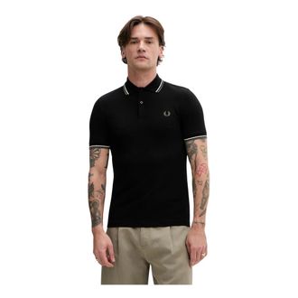 Fred Perry Hombre, Camisetas, Negro, Talla: L