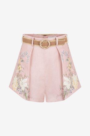 Zimmermann Leinen-Bundfaltenshorts mit G&uuml;rtel Waverly Tuck
