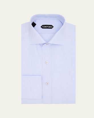 Tom Ford Mens Solid Cotton Dress Shirt