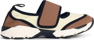 Marni Sneakers Running Mary Jane aus braunem und cremefarbenem Stoff