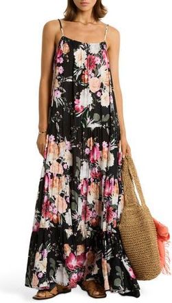 Sea Level Australia Belle Tiered Cover-Up Maxi Dress in Black at Nordstrom Rack, Size Medium
