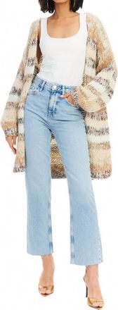 Allison New York Jodie Chunky Open Front Cardigan In Multi Ivory