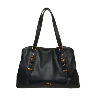 Liu Jo Shoulder Bags, female, Black, ONE SIZE, Elegant Shoulder Bag with Gold Details