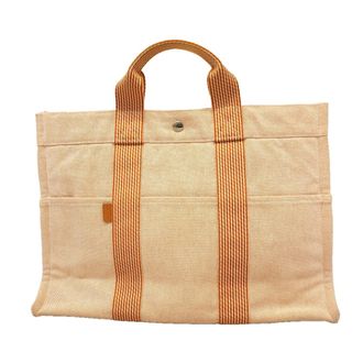 Herm&egrave;s Orange Canvas Tote Bag (Pre-Owned)