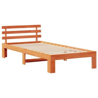 Berkfield Home Pine Wood Bed Frame Wax brown Solid wood 80 x 200 cm Durable