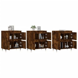 Berkfield Home Sideboards 3 pcs Smoked Oak Engineered Wood in Brown