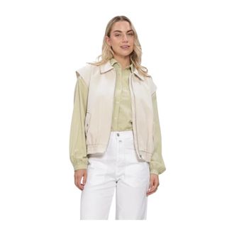 Ydence Ydence - Gilet Danielle - Dames - Jassen - Beige - Maat: L Leer