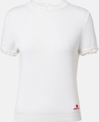 Shushu/Tong Lace-trimmed linen top