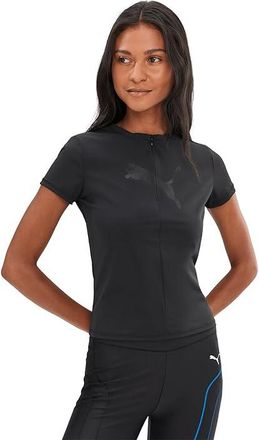 Puma Dare To Slim Fit Half Zip Graphic T-Shirts Womens Workout Puma Black : XL, Elastane/Nylon