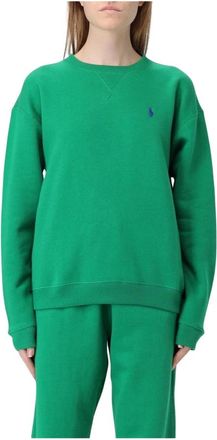 Polo Ralph Lauren Hoodies & sweatvesten, Dames, Groen, S, Groene Relaxte Sweatshirt