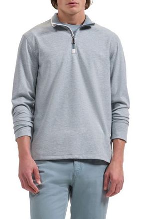 Bugatchi Soft Touch Quarter Zip Pullover in Shark at Nordstrom, Size Xxx-Large